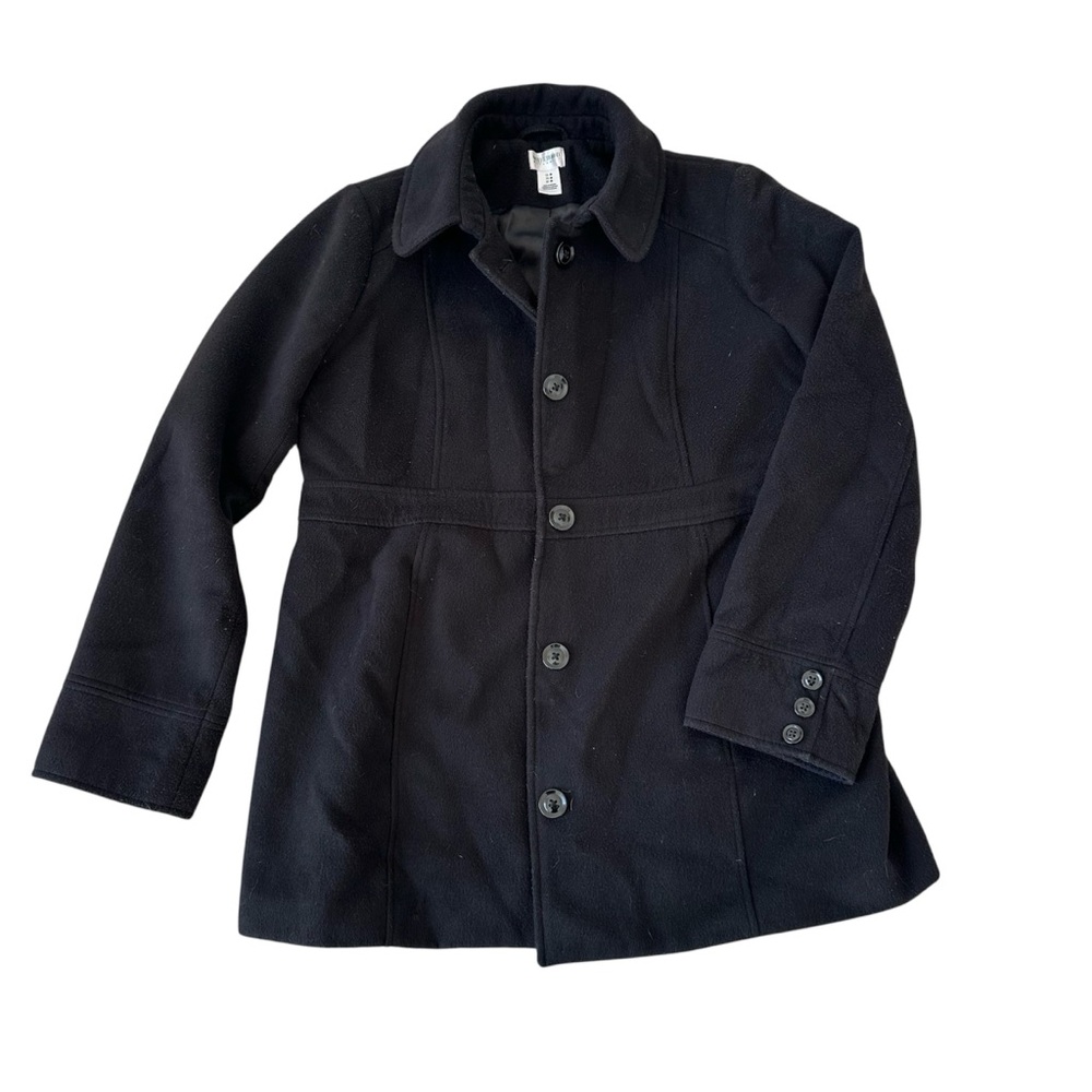 Motherhood Maternity Black Peacoat Medium | Double Breasted Pregnancy Coat